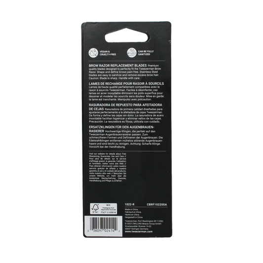 Tweezerman Brow razor replace blades 4 Stuks