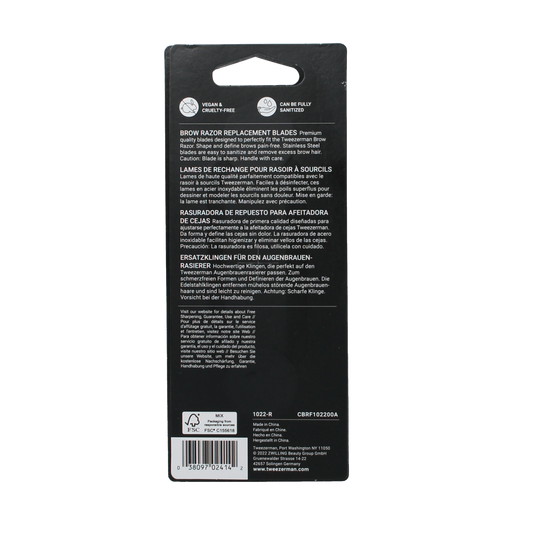 Tweezerman Brow razor replace blades 4.00 Stuks