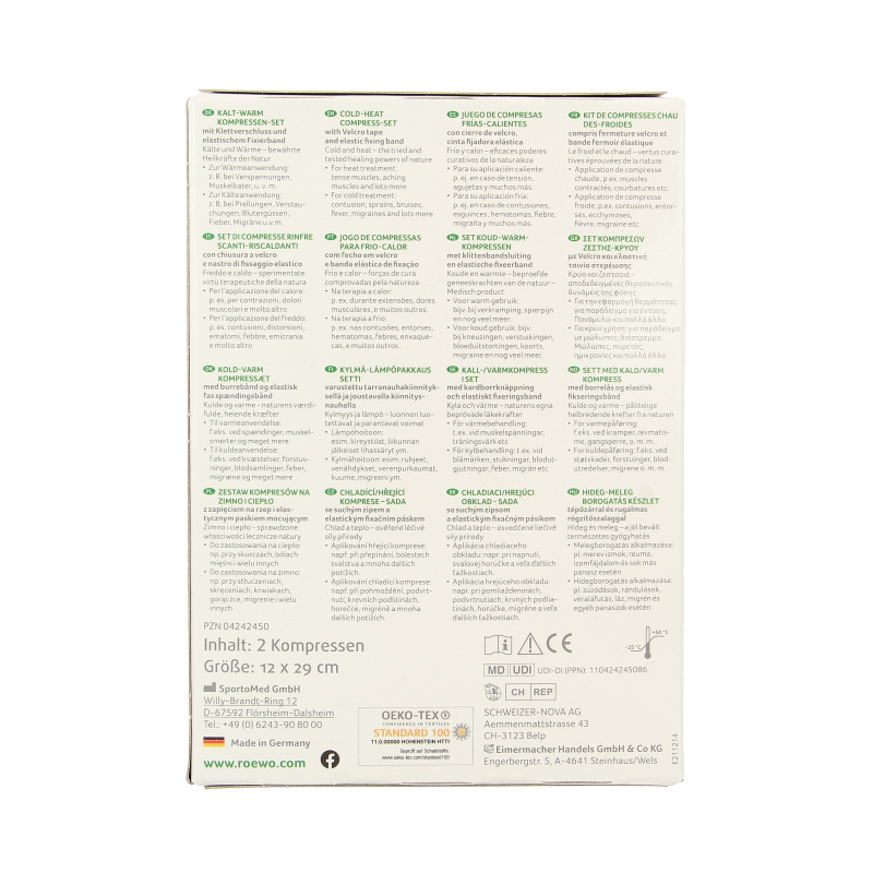 Rowo Hot coldpack 12 x 29cm 2 Stuks