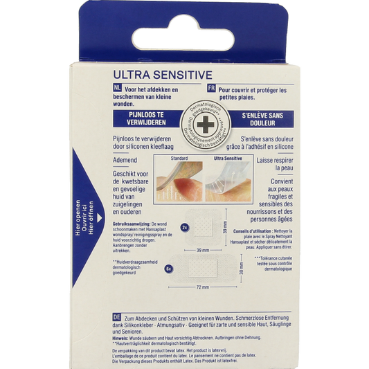 Hansaplast Pleisters ultra sensitive 8 Stuks