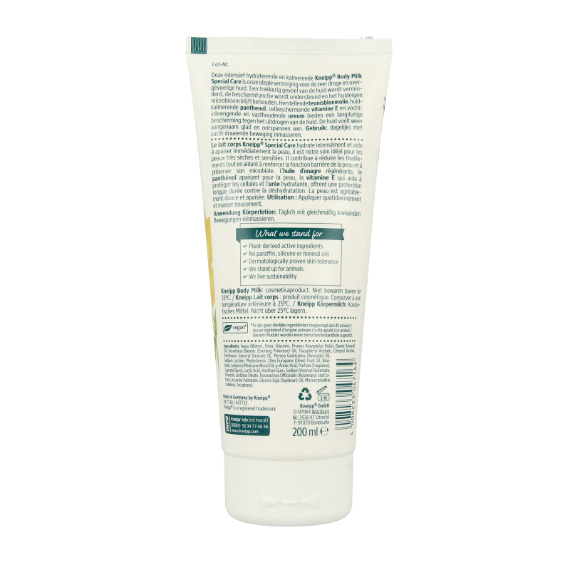 Kneipp Special care body milk +10% ureum teunisbloem 200 Milliliter