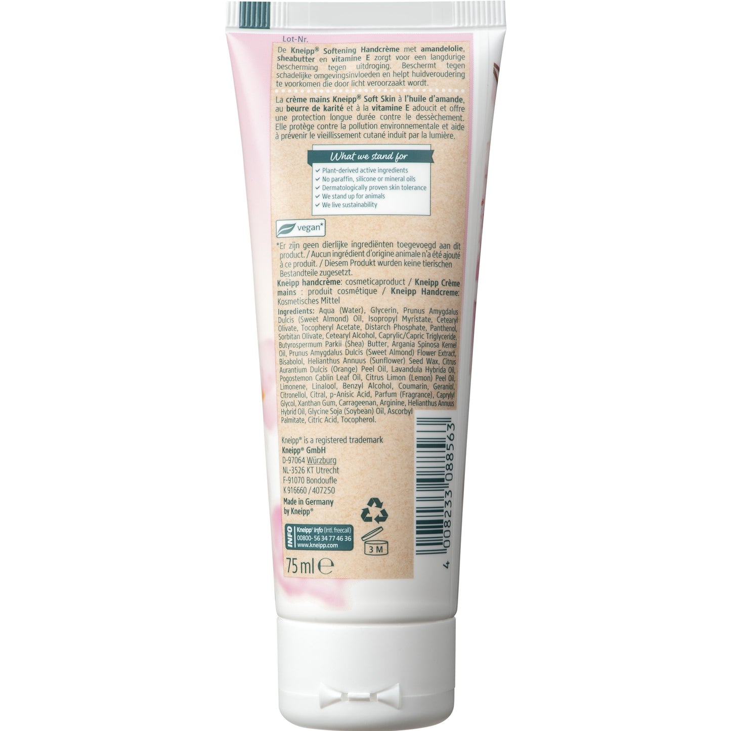 Kneipp Soft skin softening hand cream amandolie 75 Milliliter