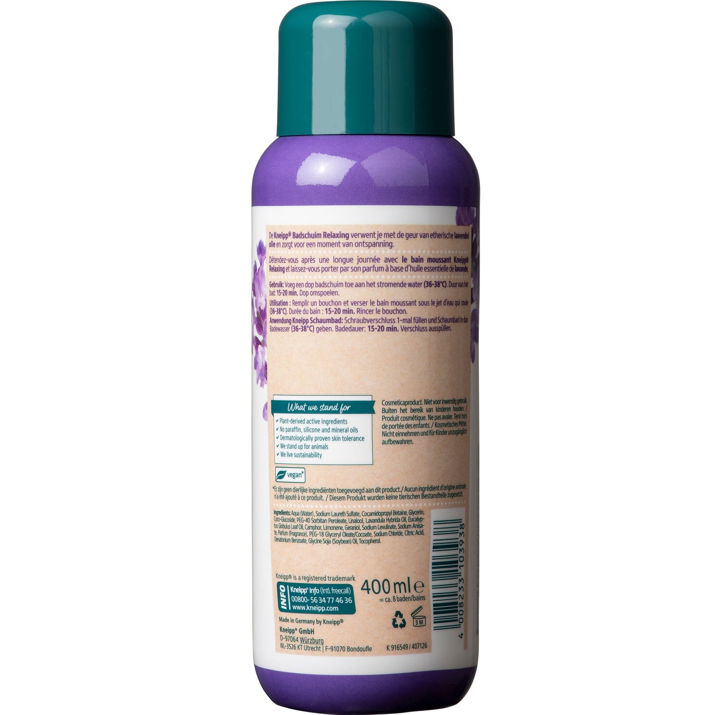 Kneipp Relaxing badschuim lavendel 400 Milliliter
