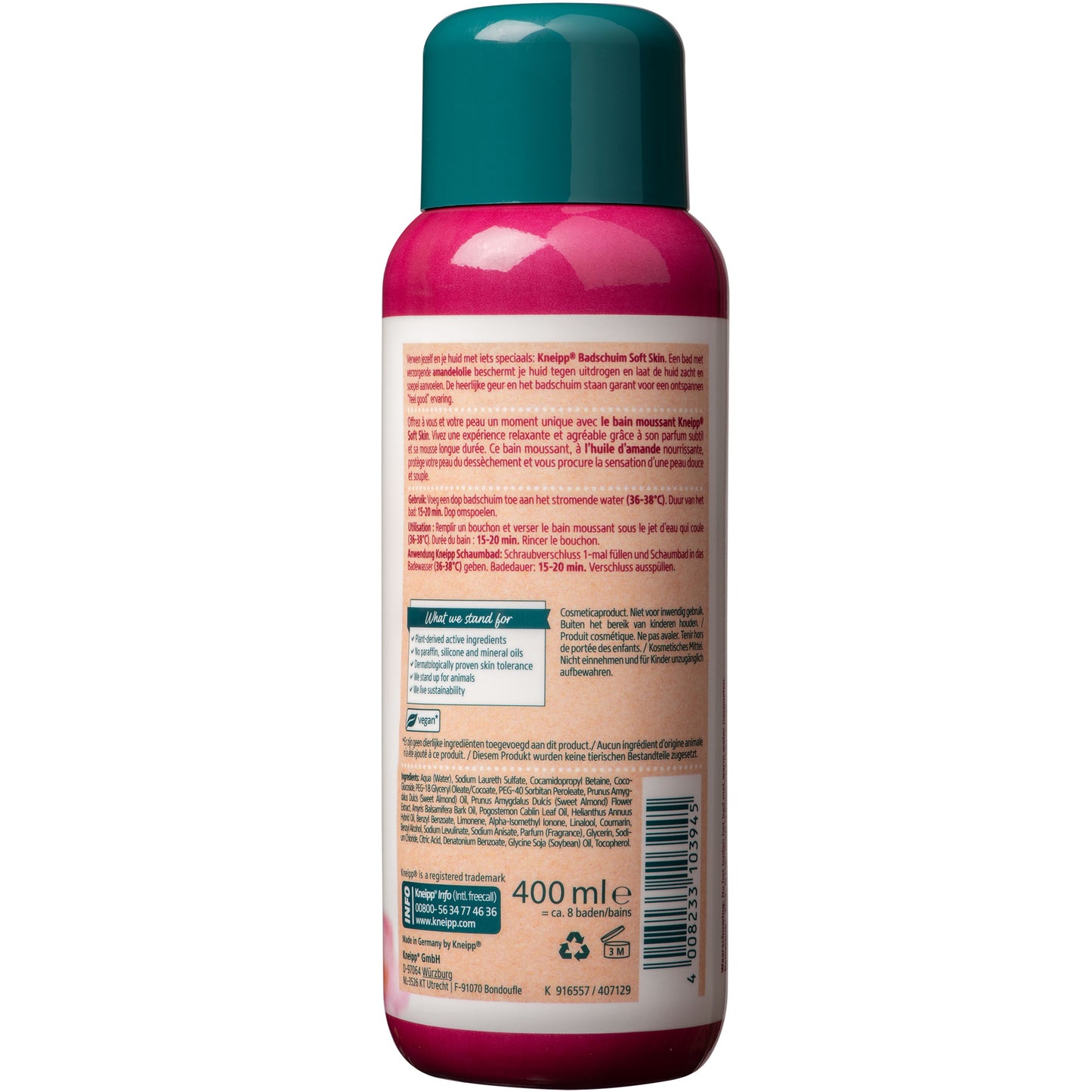 Kneipp Soft skin badschuim amandelbloesem 400 Milliliter