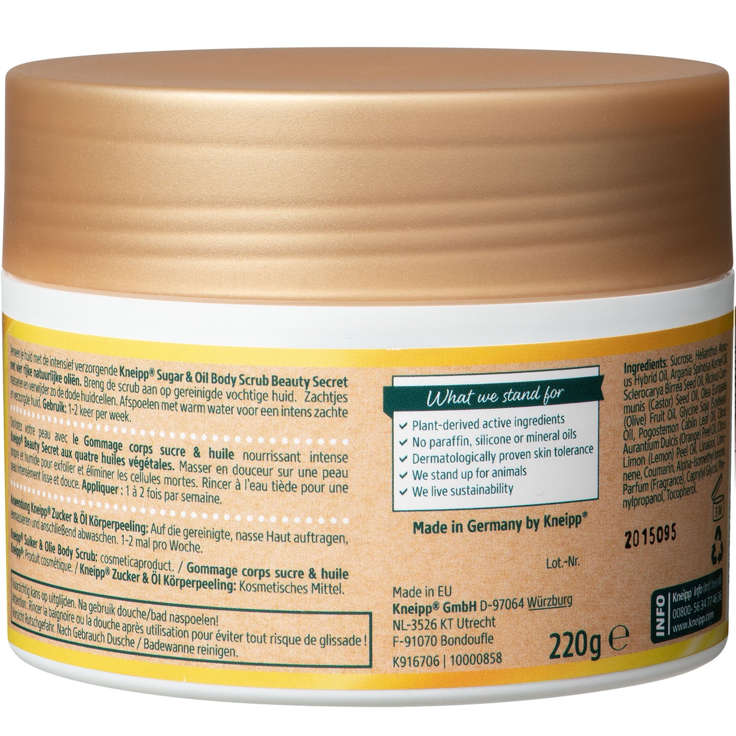 Kneipp Beauty secret body scrub sugar & oil 220 Gram