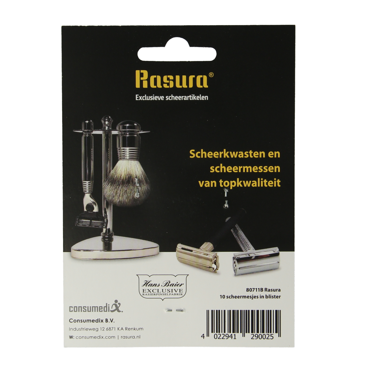 Hans Baier Scheermesjes op blister 10.00 Stuks