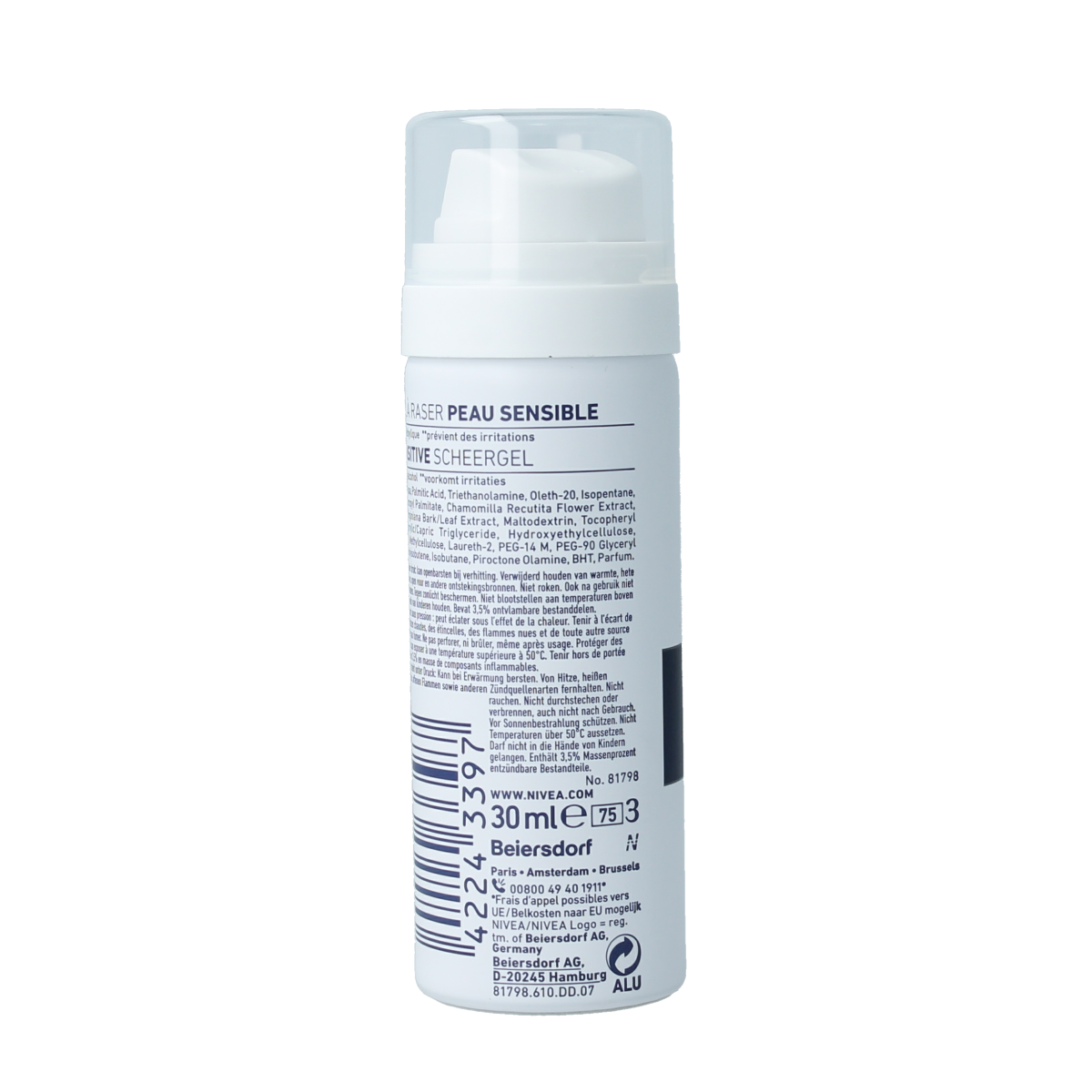 Nivea Men sensitive scheergel mini 30.00 Milliliter