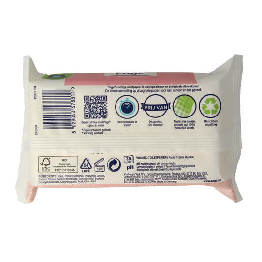 Page Vochtig toiletpapier sensitive navulling 38 Stuks