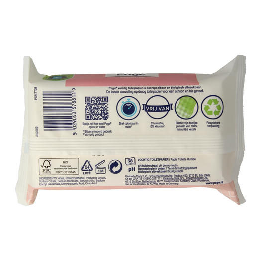 Page Vochtig toiletpapier sensitive navulling 38.00 Stuks