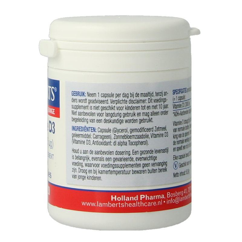 Lamberts Vitamine D3 3000IE/75mcg 120 Capsules