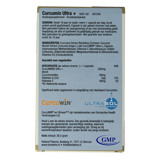 Lamberts Curcumine ultra+ 60 Capsules