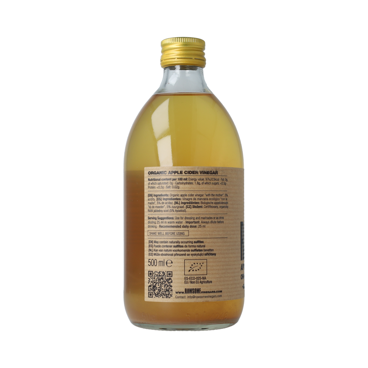 Rawsome Appel cider azijn bio 500.00 Milliliter