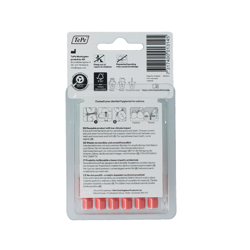 TePe Interdentale rager extra soft licht rood maat 2 6 Stuks