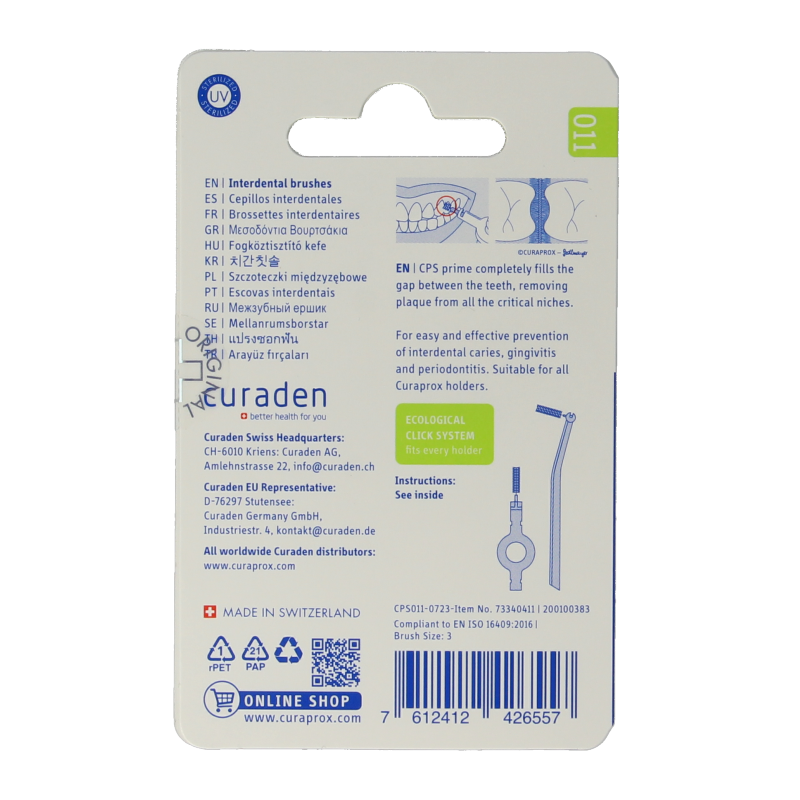 Curaprox PS rager 11 lg navulling 5mm 8 Stuks