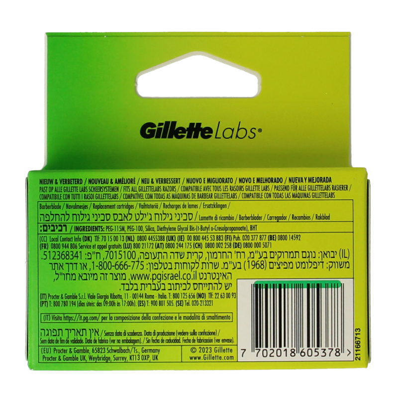 Gillette Labs blades 4 Stuks