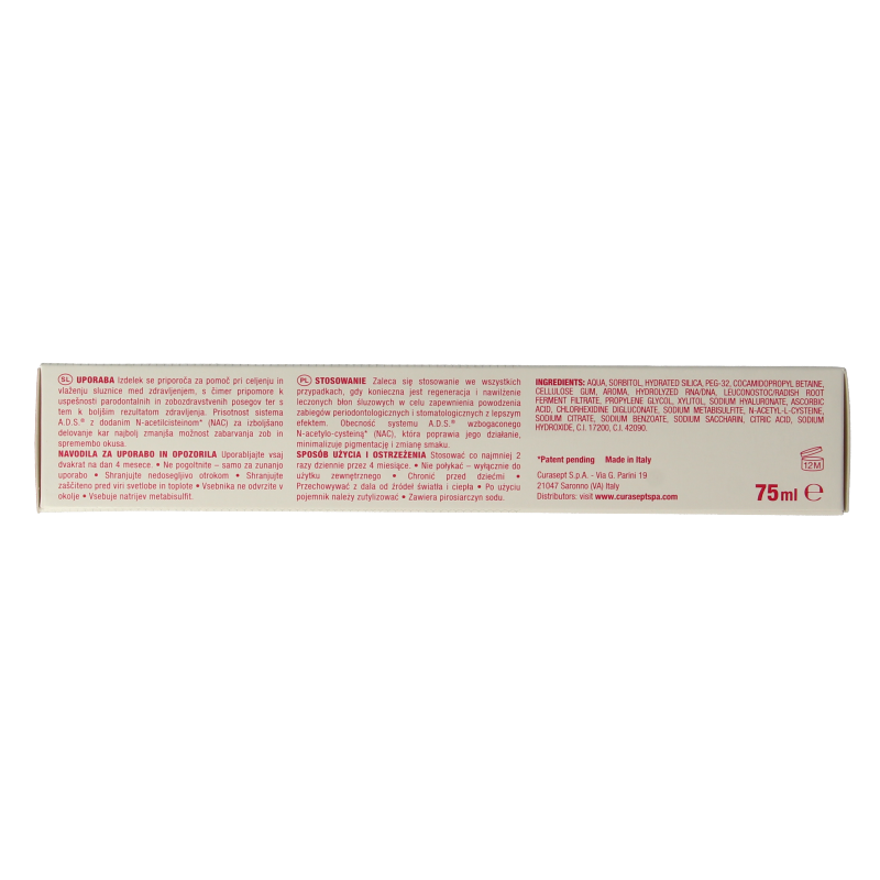 Curasept ADS DNA Perio Pro 712 CHX 0,12% + HA tandpasta 75 Milliliter
