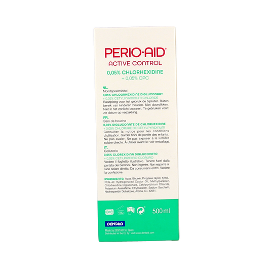 Perio Aid Active Control mondspoelmiddel 0.05% CHX 500 Milliliter