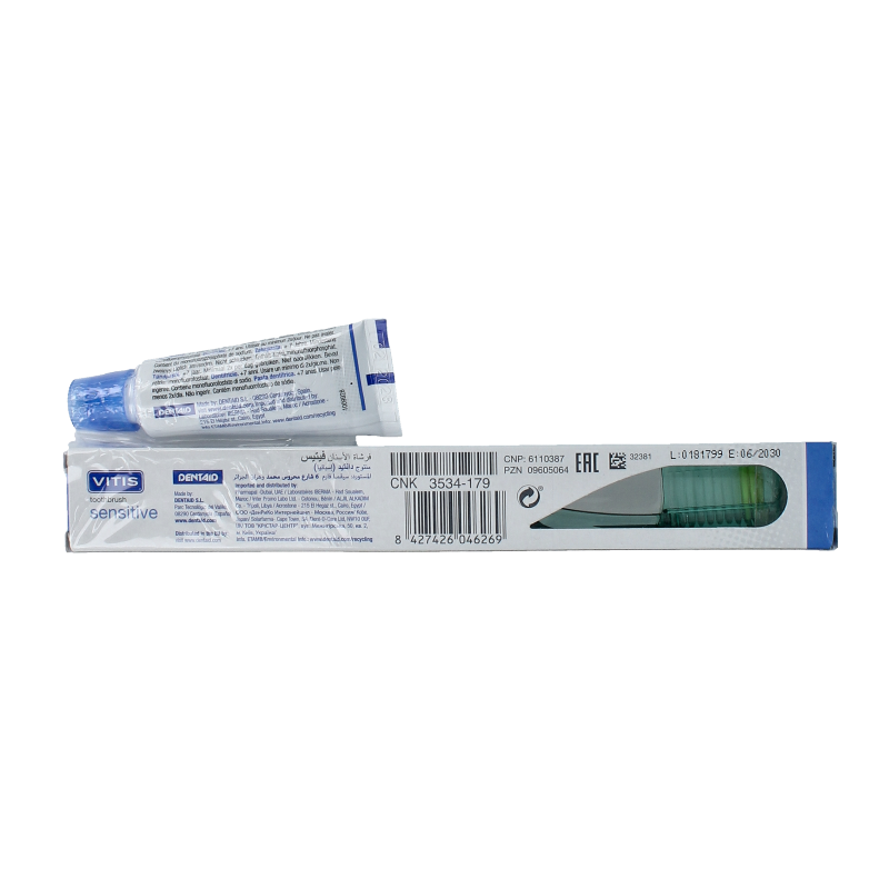 Vitis Tandenborstel sensitive met sample tandpasta 1 Set