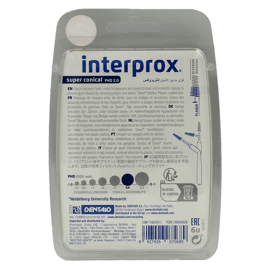 Interprox Super ragers conical donker blauw 6.00 Stuks