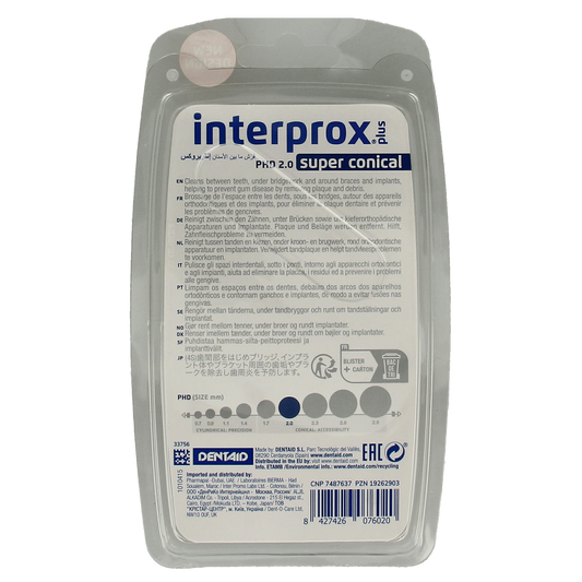 Interprox Plus ragers super conical donker blauw 4.00 Stuks