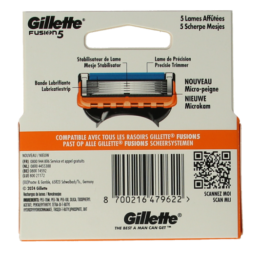 Gillette Fusion manual blades 4 Stuks