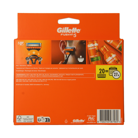 Gillette Fusion manual blades 20 Stuks