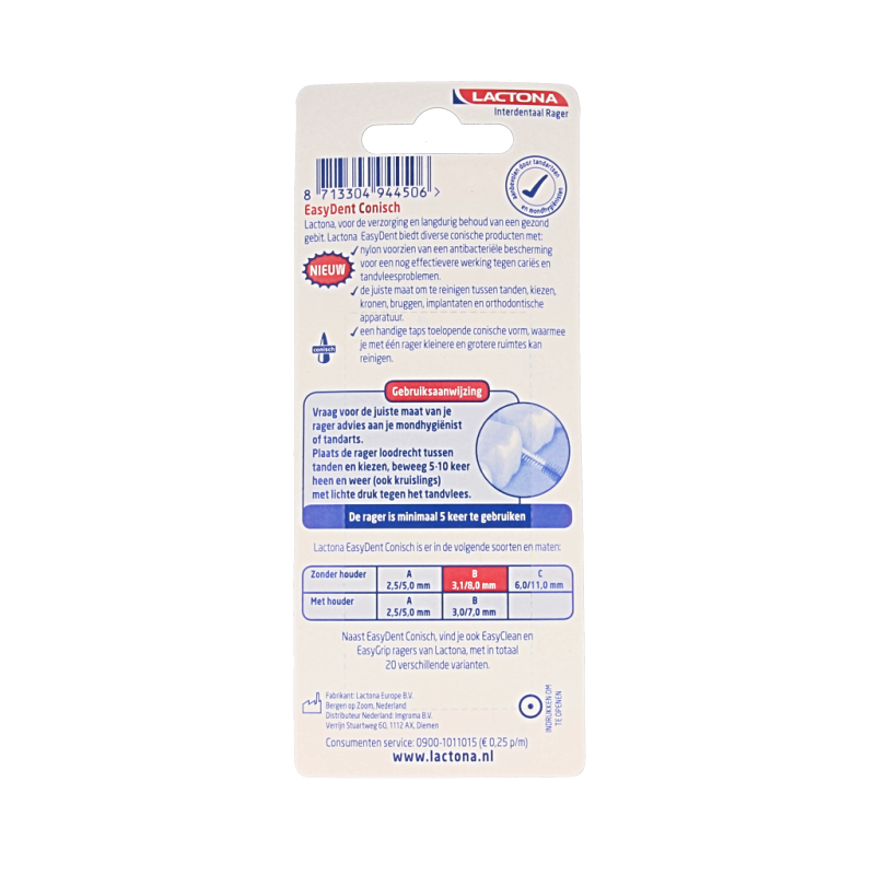 Lactona Easydent B 3.1-8mm zonder houdertje 8 Stuks