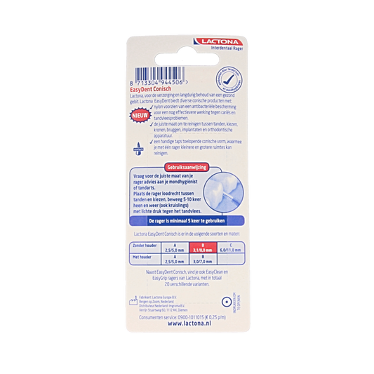 Lactona Easydent B 3.1-8mm zonder houdertje 8 Stuks