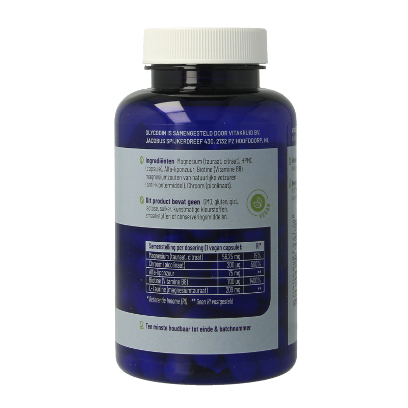 Vitakruid Glycodin Chroom Biotine Alfa-liponzuur L-Taurine 90 Vegetarische capsules
