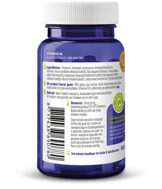 Vitakruid Multi Nacht Mama 100% Vegan 30 Tabletten