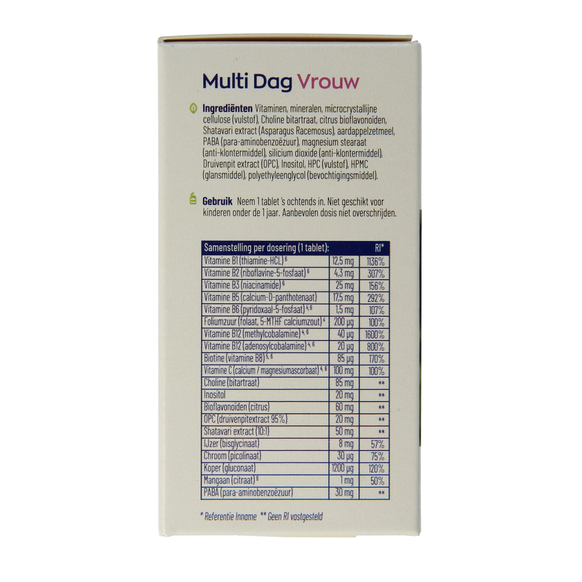 Vitakruid Multi Dag & Nacht Vrouw 100% Vegan 2 x 30 60.00 Tabletten