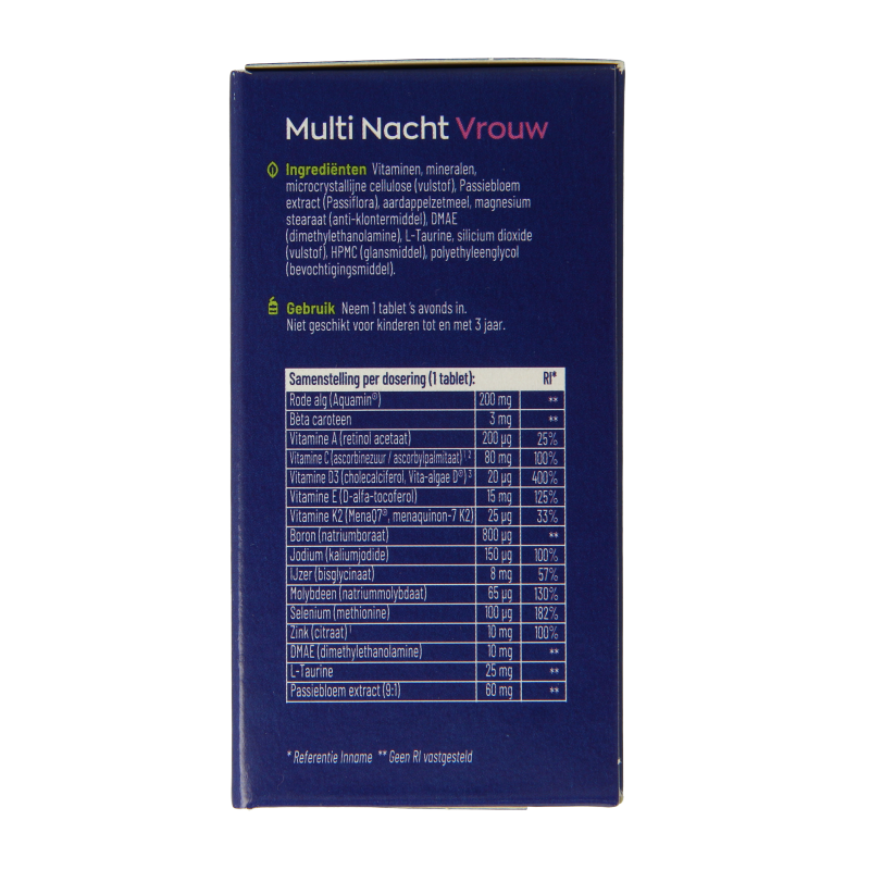Vitakruid Multi Dag & Nacht Vrouw 100% Vegan 2 x 30 60 Tabletten