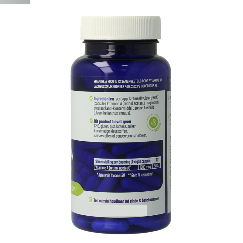 Vitakruid Vitamine A Retinol Acetaat 4000 IE Vegan 90 Vegetarische capsules