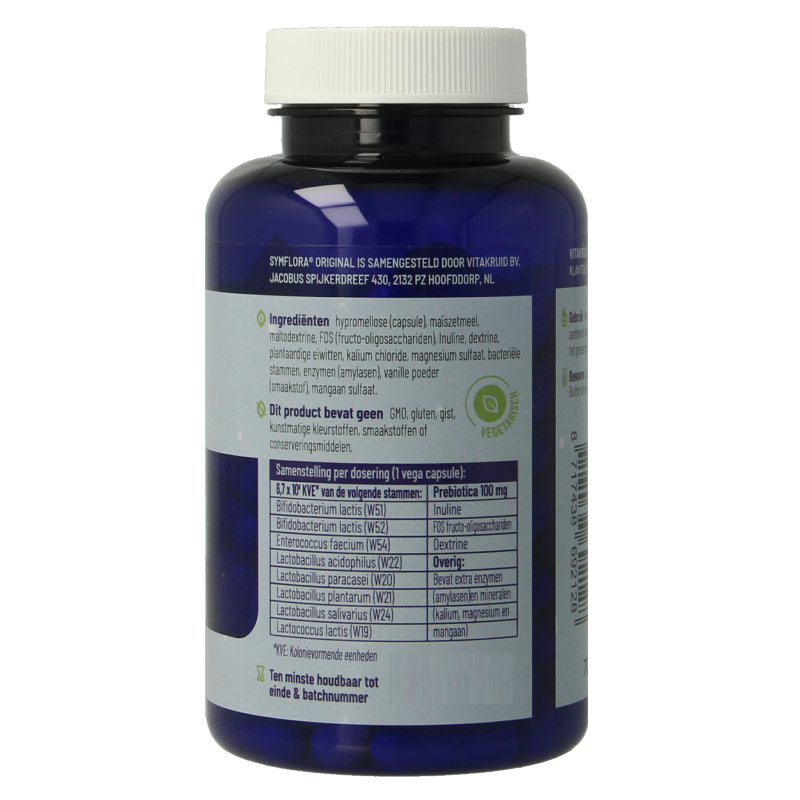 Vitakruid Symflora Original Pre- en Probiotica 8 stammen 90 Vegetarische capsules