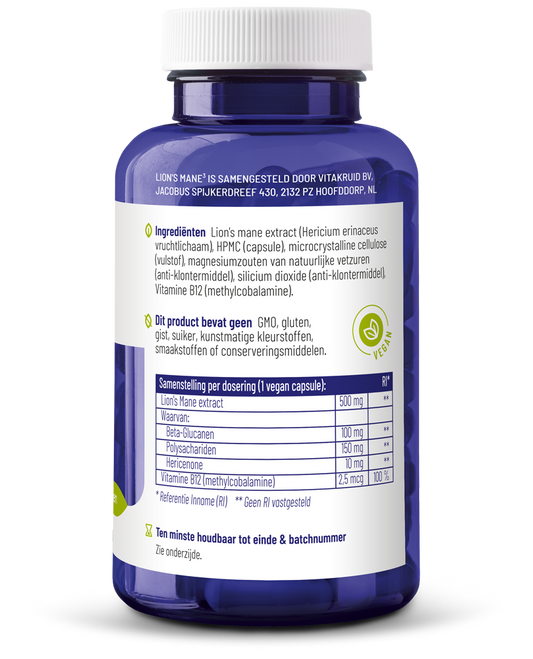 Vitakruid Lions mane 90.00 Vegetarische capsules