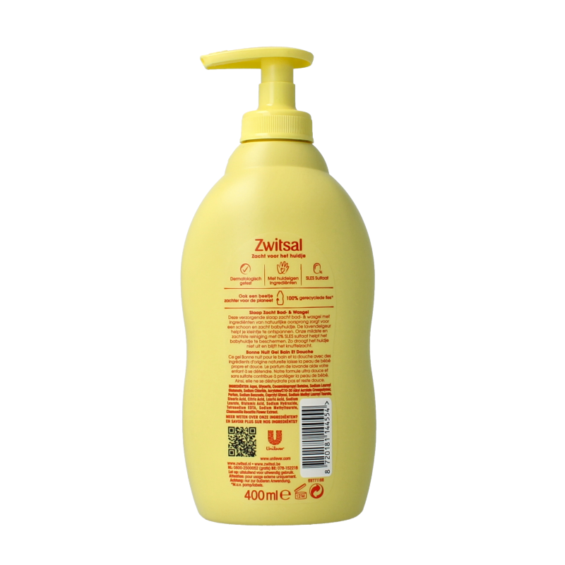 Zwitsal Bad/wasgel lavendel 400 Milliliter