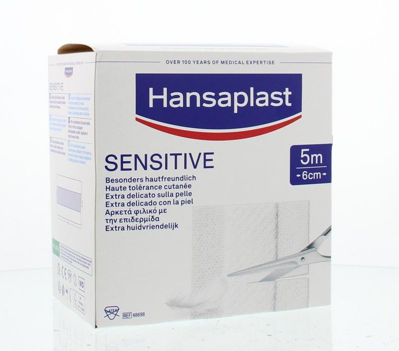 Hansaplast Sensitive 5m x 6cm 1 Stuks