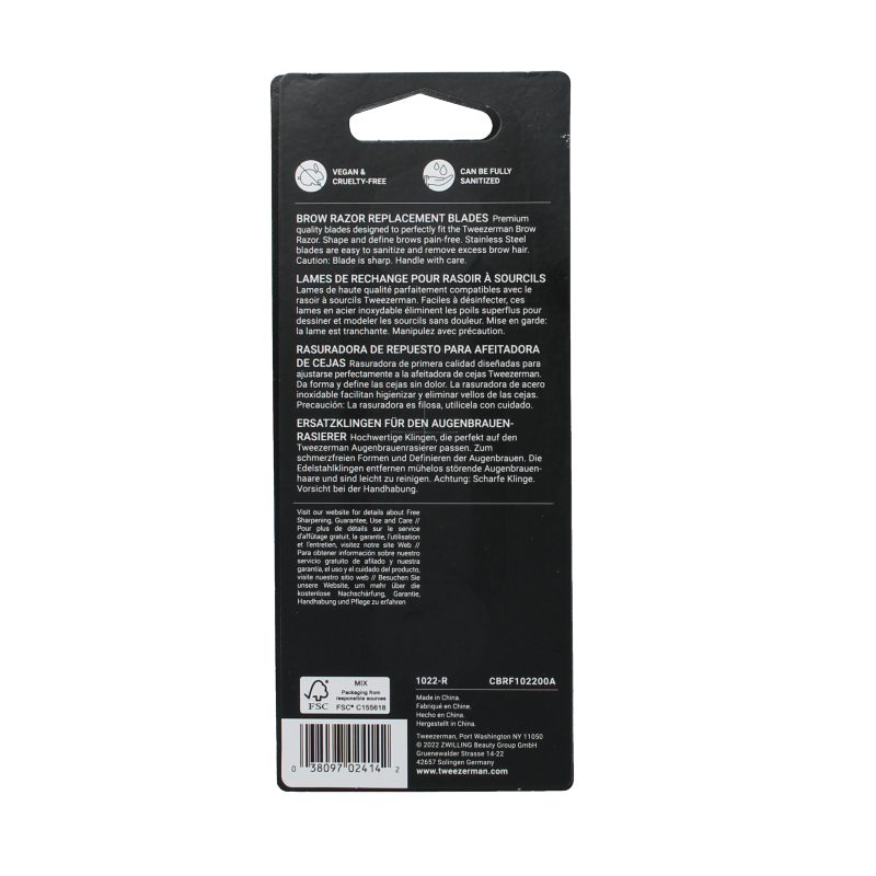 Tweezerman Brow razor replace blades 4 Stuks
