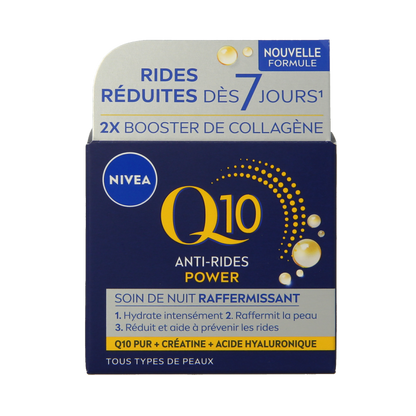 Nivea Visage anti-rimpel nachtcreme Q10+ 50 Milliliter