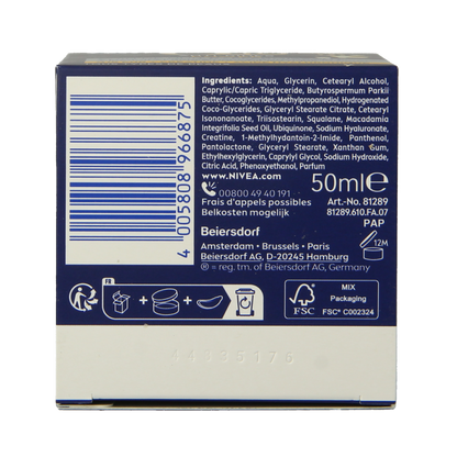 Nivea Visage anti-rimpel nachtcreme Q10+ 50 Milliliter
