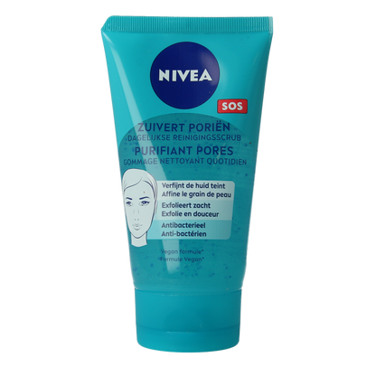 Nivea SOS zuivert porien dagelijkse reinigingsscrub 150 Milliliter