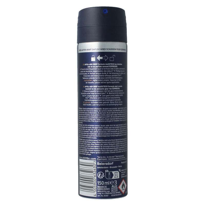 Nivea Men deodorant deep espresso spray 150 Milliliter