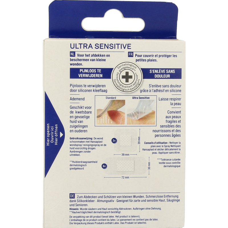 Hansaplast Pleisters ultra sensitive 8 Stuks