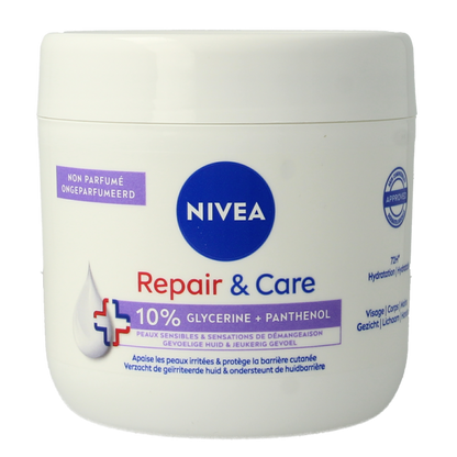 Nivea Repair & care bodycreme fragrance free sensitive 400 Milliliter