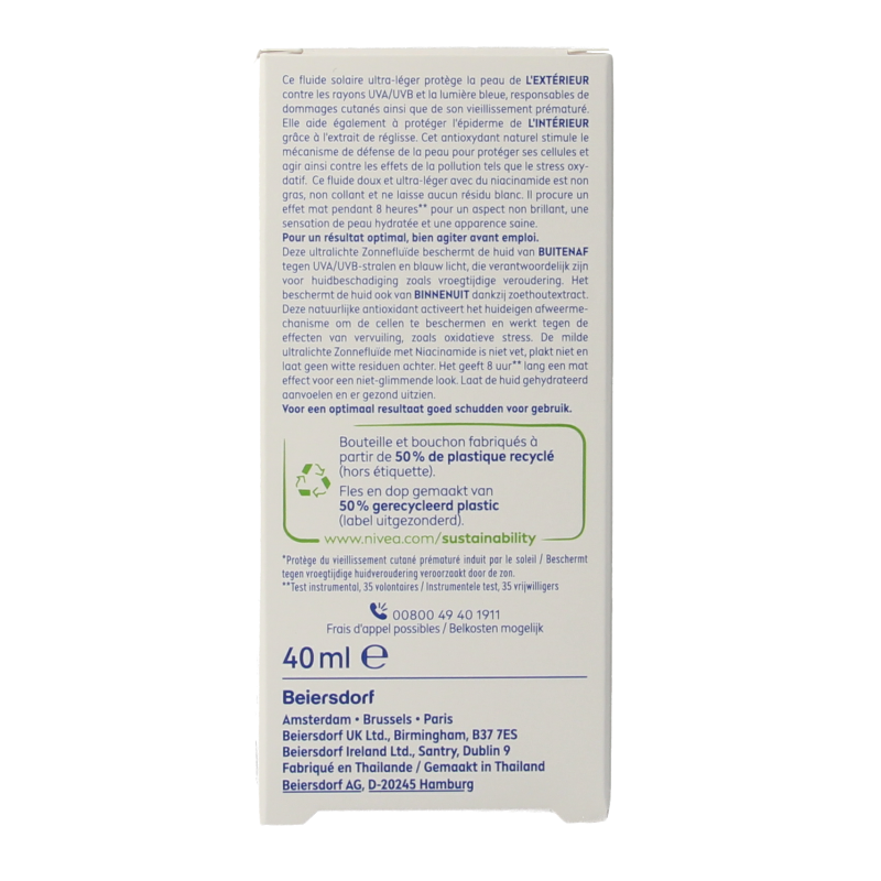 Nivea Sun face daily fluid SPF50+ 40 Milliliter