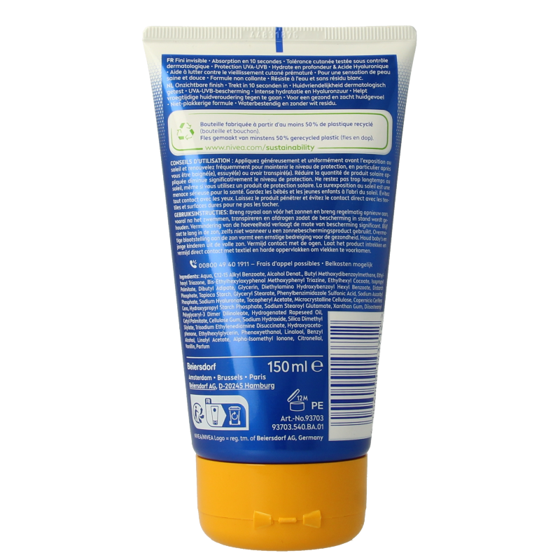 Nivea Sun protect & hydrate invisible touch SPF50 150 Milliliter