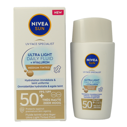 Nivea Sun face daily fluid SPF50 tint medium 40 Milliliter