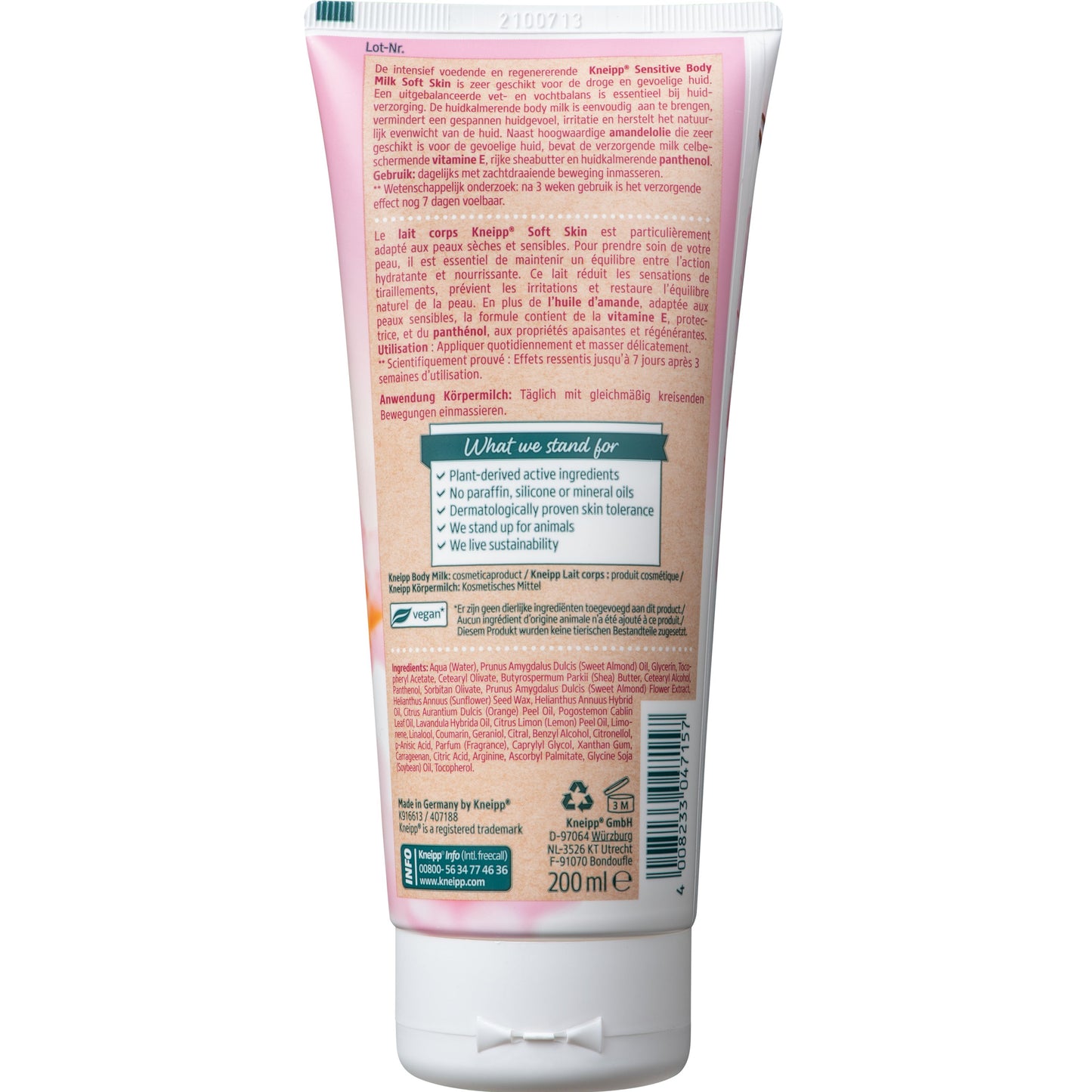 Kneipp Soft skin sensitive body milk amandelolie 200 Milliliter