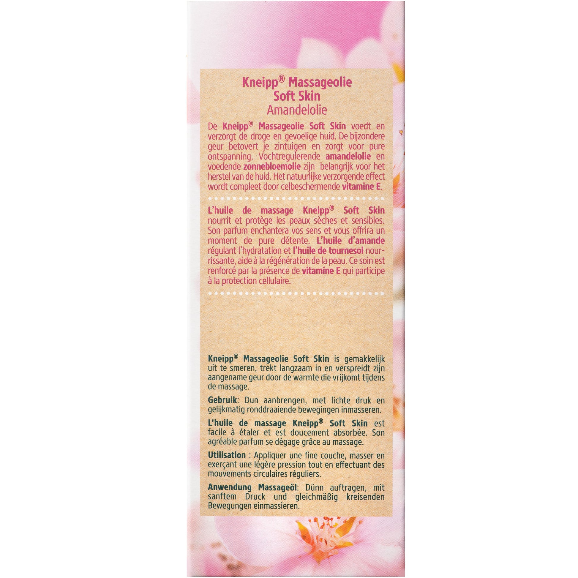 Kneipp Soft skin massageolie amandelolie 100 Milliliter