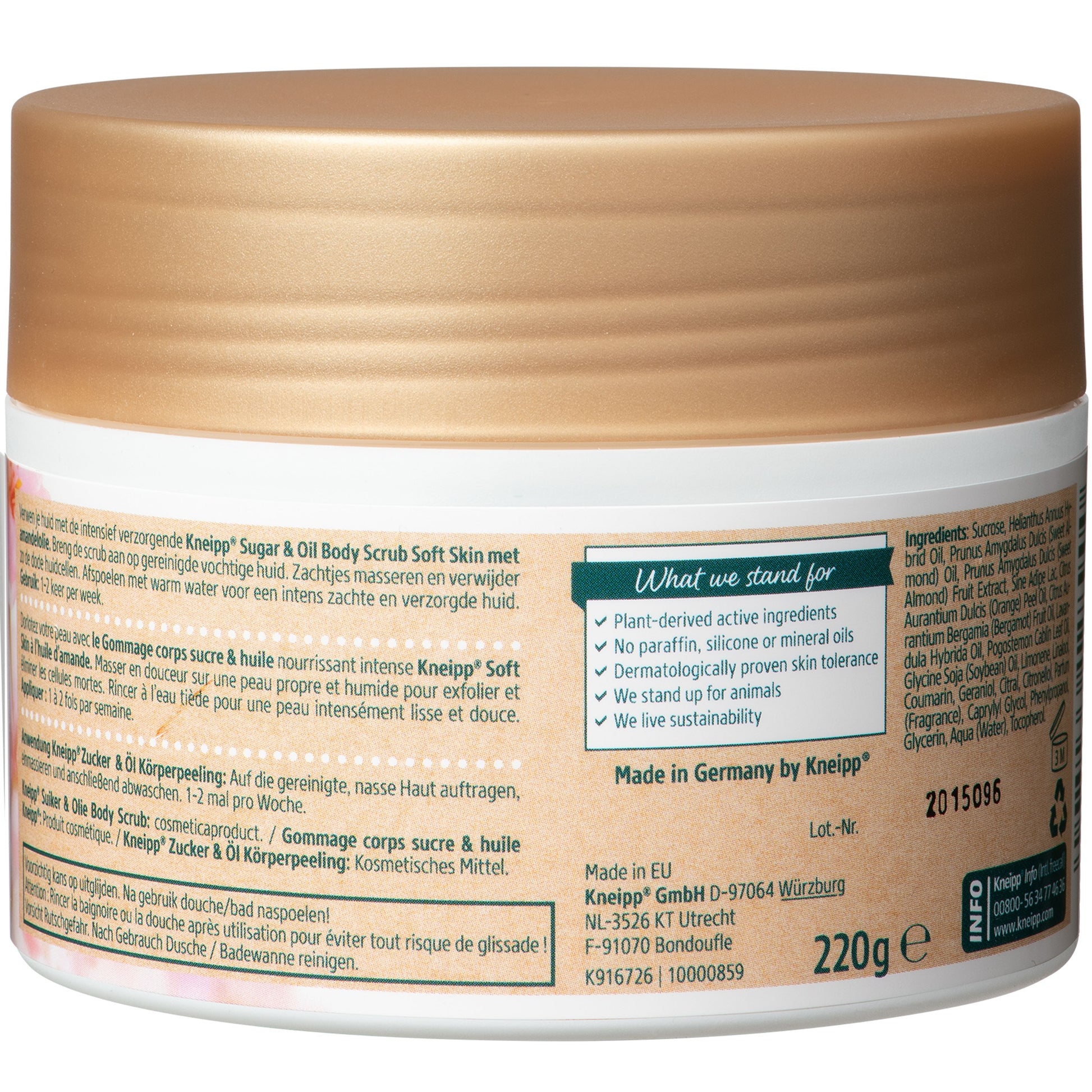 Kneipp Soft skin sugar & oil body scrub amandelolie 220 Gram
